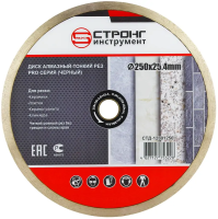 Алмазный диск по керамограниту 250*25.4/22.23*10*2.0мм PRO Strong Алмазный диск по керамограниту 250*25.4/22.23*10*2.0мм PRO Strong