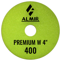 Диски полировальные эластичные PREMIUM W ALMIR D100/№400 (Премиум W АЛМИР) для мрамора и гранита (с водяным охлаждением) Диски полировальные эластичные PREMIUM W ALMIR D100/№400 (Премиум W АЛМИР) для мрамора и гранита (с водяным охлаждением)